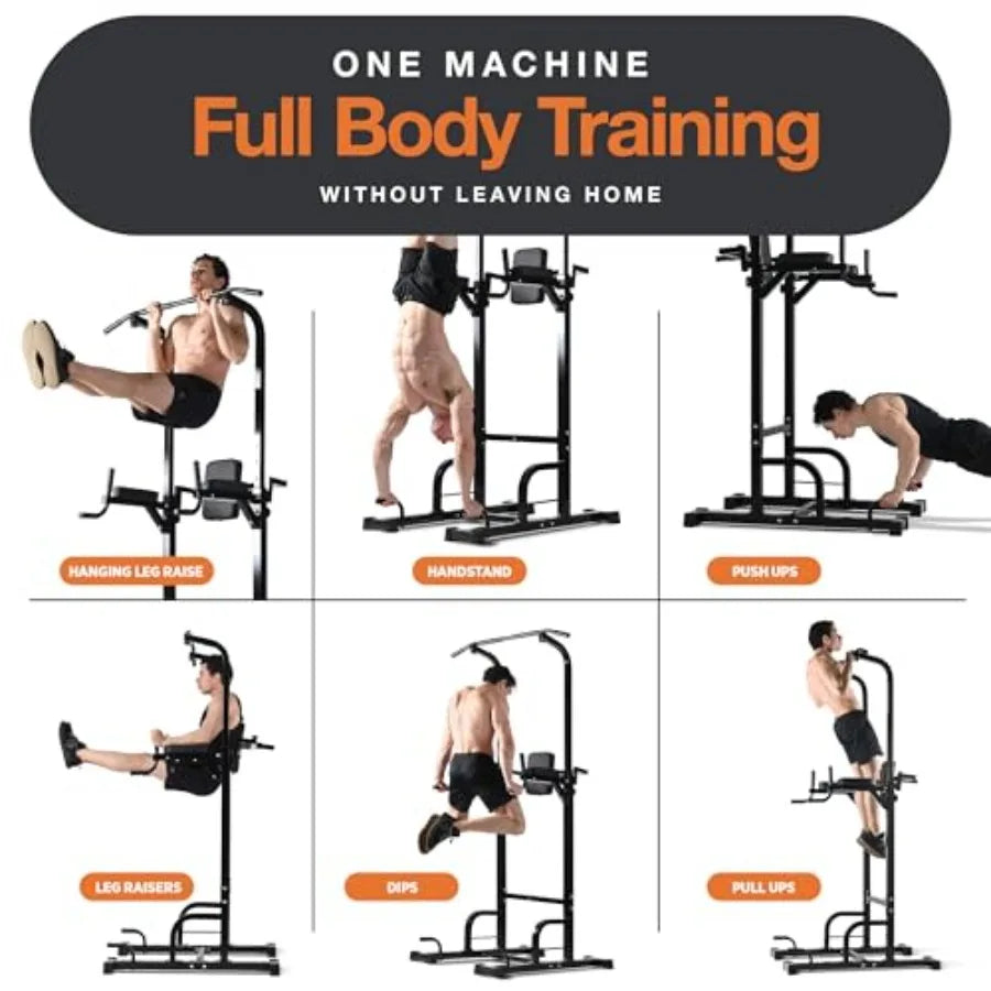 Pull up Bar Free Standing - Power Tower Multi-Functional Pullup Dip Station Calisthenics Equipment Station for Home Gym - 440LB