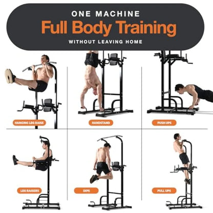 Pull up Bar Free Standing - Power Tower Multi-Functional Pullup Dip Station Calisthenics Equipment Station for Home Gym - 440LB