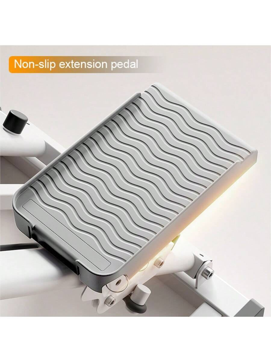 Home Fitness Vertical Climbing Machine - Adjustable Stride Folding Stair Treads, with Handle and Foot Pedals, Full-Body Exercise Equipment, Battery-Powered (No Battery Included) - White, Ideal Family Gift, Stylish Modern Design, Safe Foot Pedals