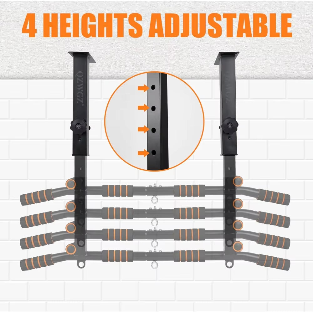 Heavy Duty Adjustable Pull up Bar for Home Gym, Wall & Ceiling Mount Strength Training Equipment