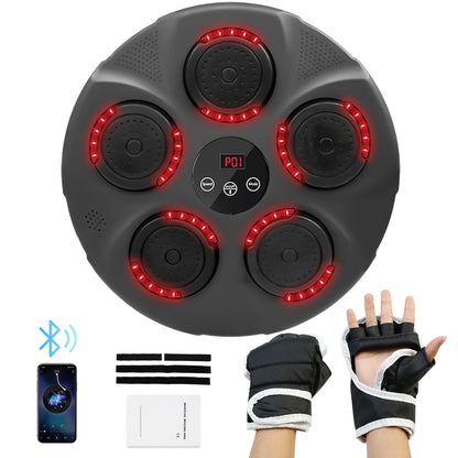 Music Boxing Machine, Smart Bluetooth Boxing Trainer with Boxing Gloves, Boxing Wall Mount Machine for Adults Kids,Boxing Target Workout Equipment for Home, Office, Gym (Upgrade)