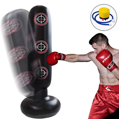 Punching Bag with Stand Adult,Inflatable Freestanding Heavy Duty Boxing Bag,Women Men Training Equipment Exercise Boxing Standin