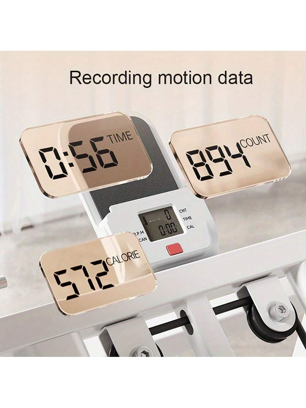 Home Fitness Vertical Climbing Machine - Adjustable Stride Folding Stair Treads, with Handle and Foot Pedals, Full-Body Exercise Equipment, Battery-Powered (No Battery Included) - White, Ideal Family Gift, Stylish Modern Design, Safe Foot Pedals