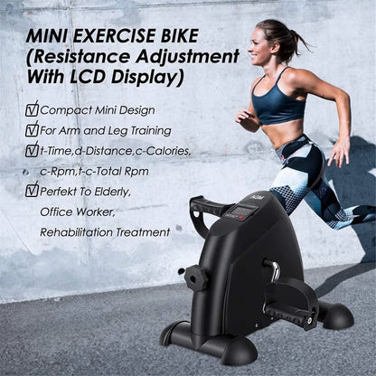 Mini Multi-Function Stepper, Exercise Bike, Digital under Desk Bike with LCD Screen Display, Pedal Exerciser Peddler for Leg Arm and Knee for Elderly