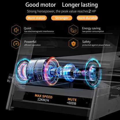 "Electric Exercise Treadmills on Sale, 55"" X 26"" X 48"" Smart Folding Treadmill with MP3 Ipad/ Cup Holder, 12 Preset Program, Motorized Running Exercise Equipment for Home, Black"