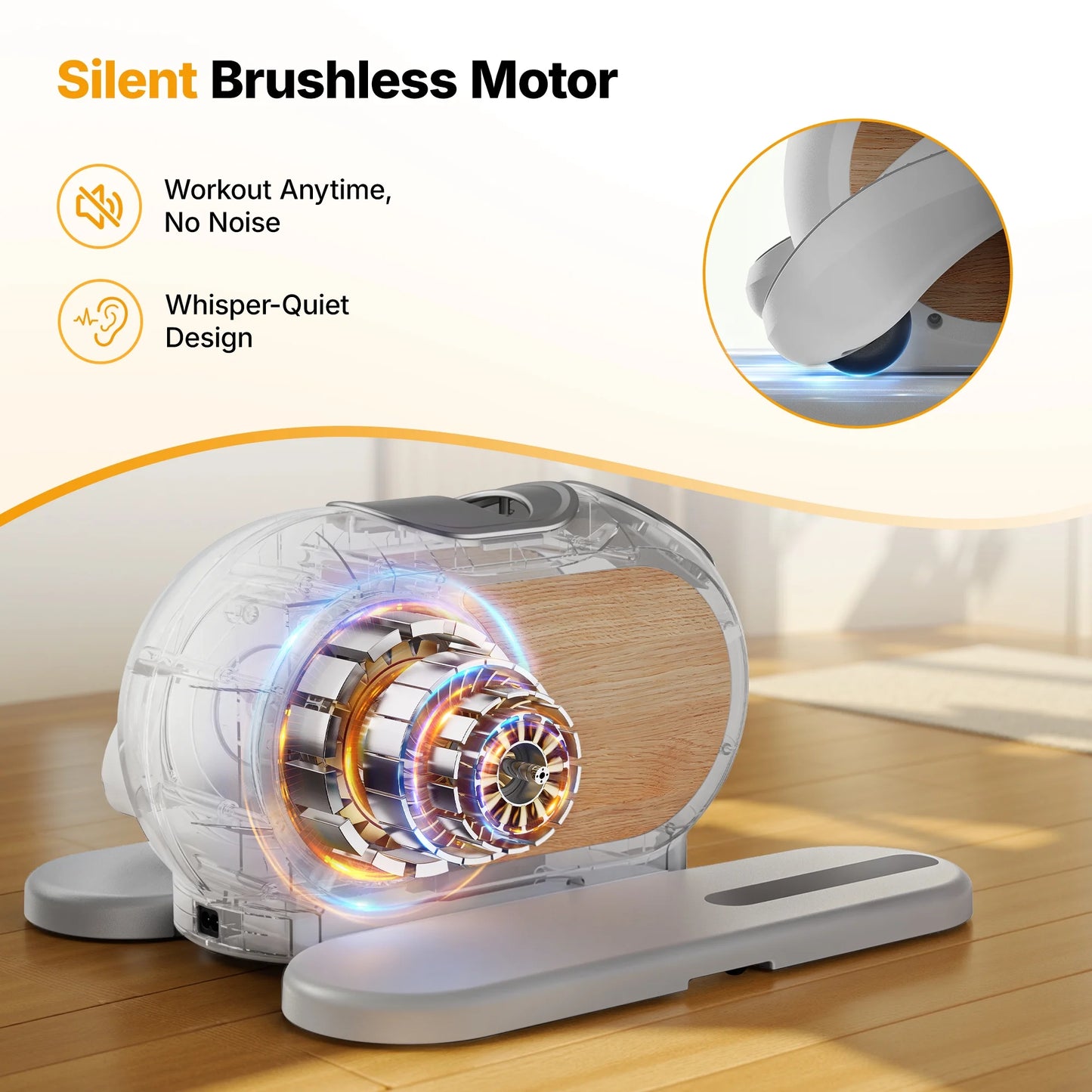under Desk Elliptical Machine, Electric Elliptical for Seniors, 12 Adjustable Speeds, Quiet Portable Fitness Equipment Gift for Family & Office with PVC Anti-Slip Mat