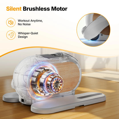 under Desk Elliptical Machine, Electric Elliptical for Seniors, 12 Adjustable Speeds, Quiet Portable Fitness Equipment Gift for Family & Office with PVC Anti-Slip Mat