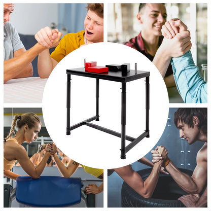 Standard Arm Wrestling Battle Table Professional Wrestling Equipment for Gyms Sports Arenas, Black&Red ﻿