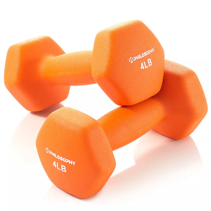 Philosophy Gym Set of 2 Neoprene Dumbbell Hand Weights, Hexagon Shape