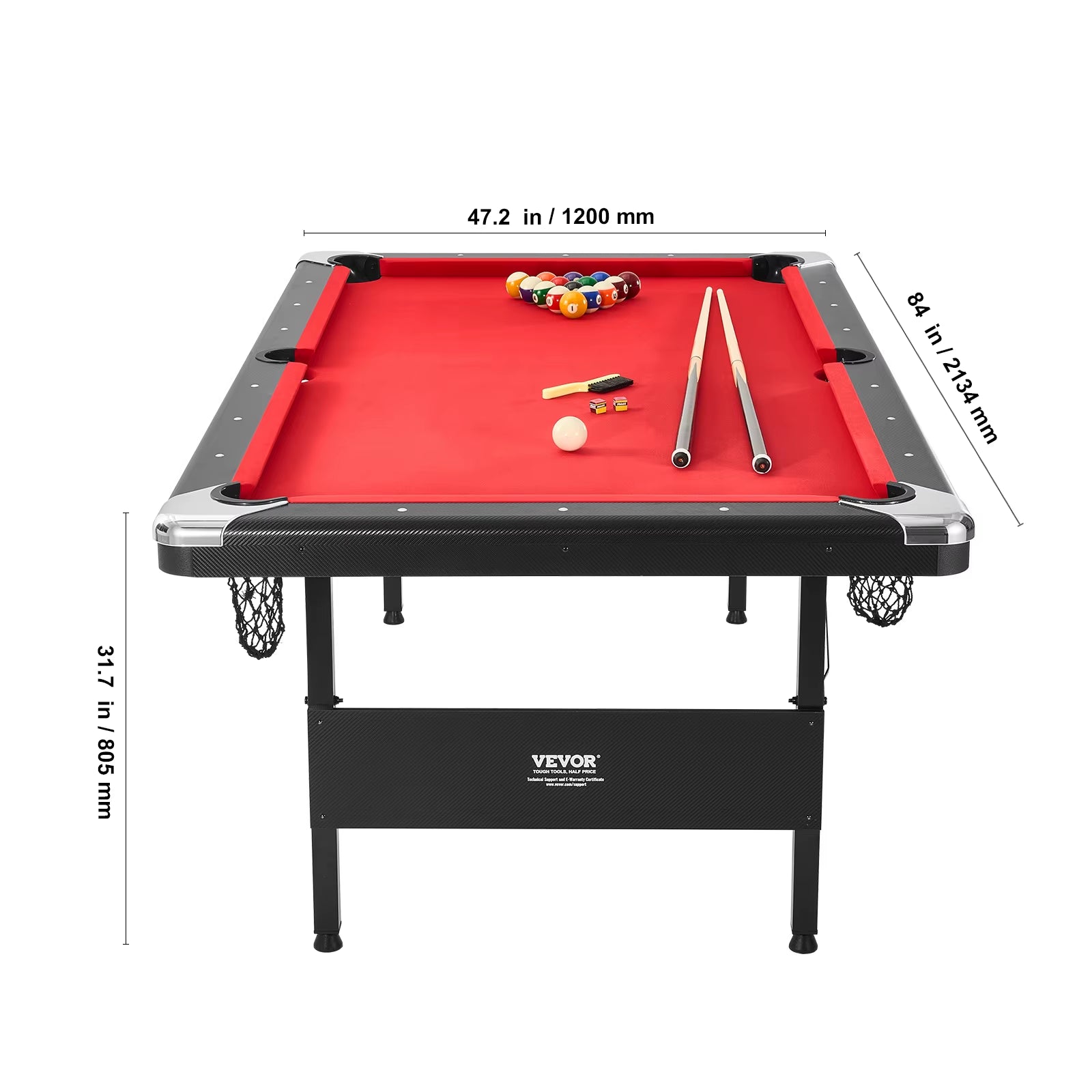 Succebuy 6.3/7Ft Billiard Table Pool Table Portable Foldable Spacesaving Billiard Table Set Includes Balls Cues Chalks and Brush