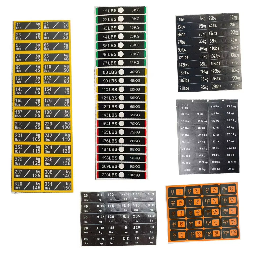 Weight Stickers Self Adhesive Weight Stack Labels Number Stickers Fitness Equipment Accessory for Gym Workout Training Accessory