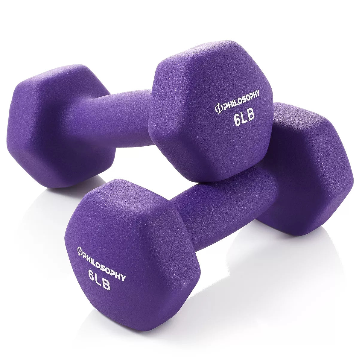 Philosophy Gym Set of 2 Neoprene Dumbbell Hand Weights, Hexagon Shape