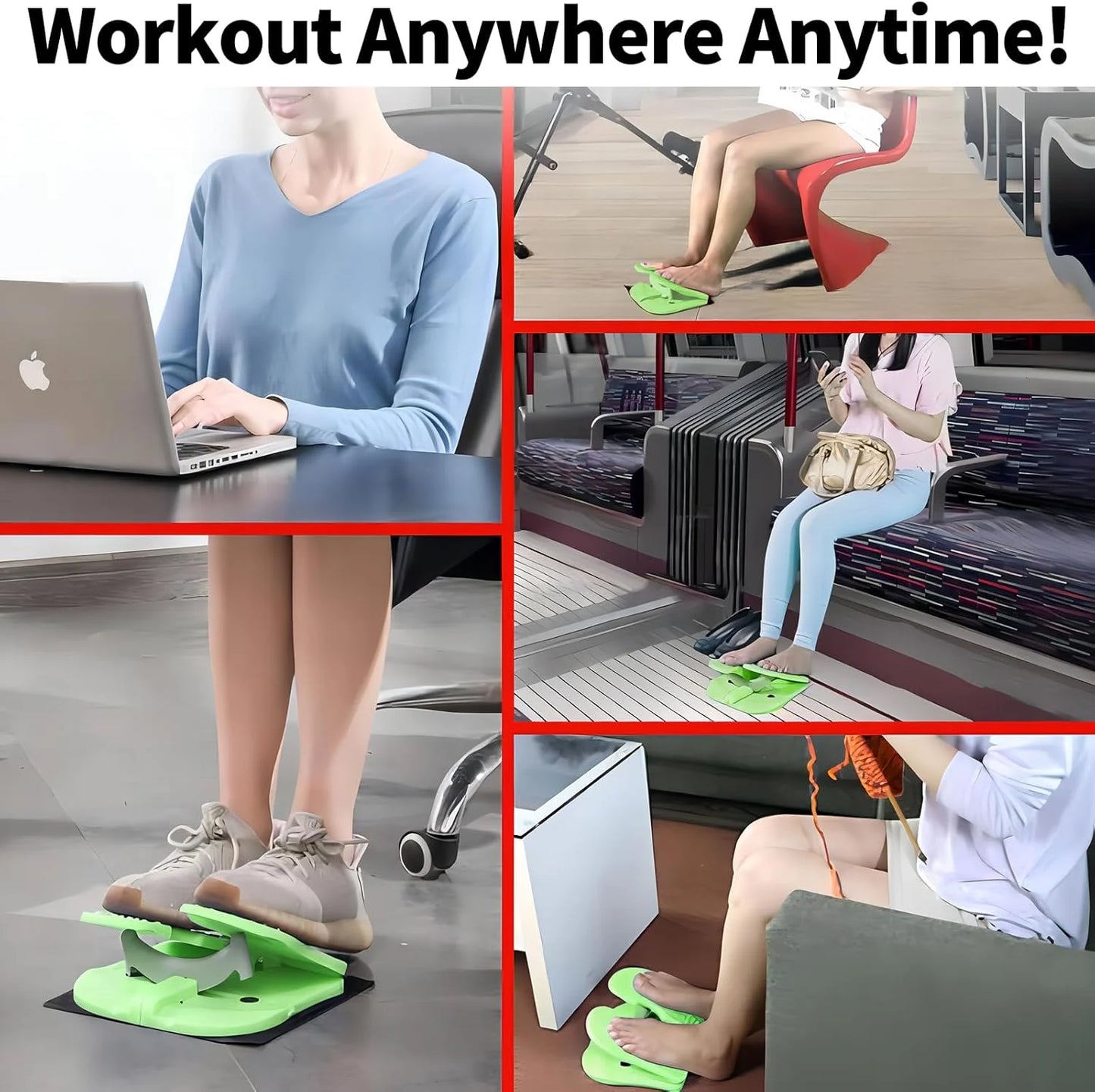 Mini Foldable Leg Exerciser Portable Foot Pedal Exercise Machine under Desk Stepper Exercising Leg Muscles Physical Therapy Leg Exercise Relieves Varicose Veins at Home Office