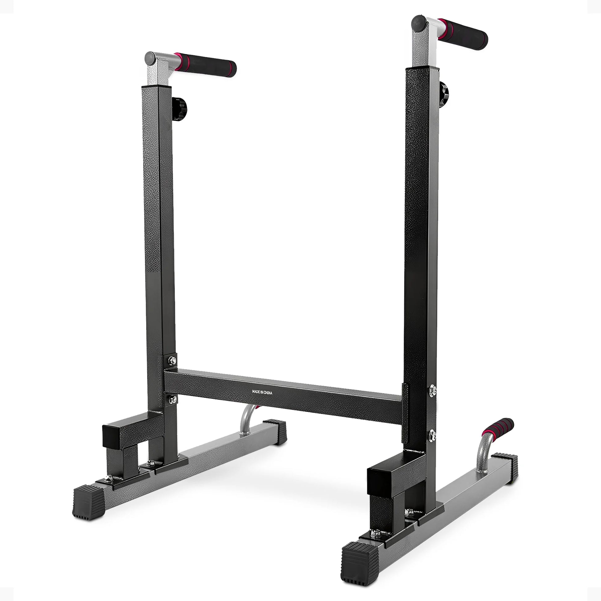 Steel Frame Dip Station with Adjustable Height, 500 Lb Weight Capacity, Black