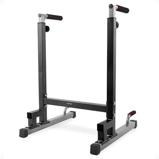 Steel Frame Dip Station with Adjustable Height, 500 Lb Weight Capacity, Black