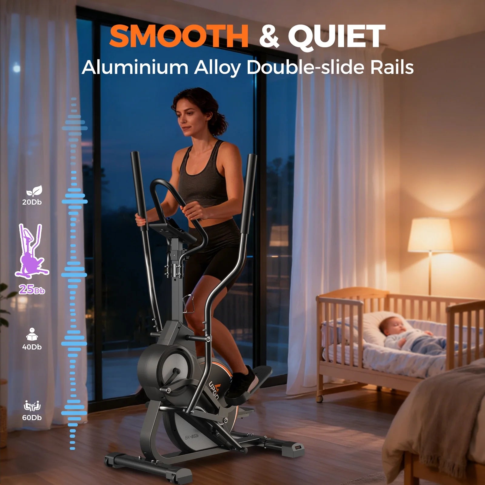 Pro Cardio Climber Stepping Elliptical Machine, 3 in 1 Elliptical, Total Body Fitness Cross Trainer with Hyper-Quiet Magnetic Drive System