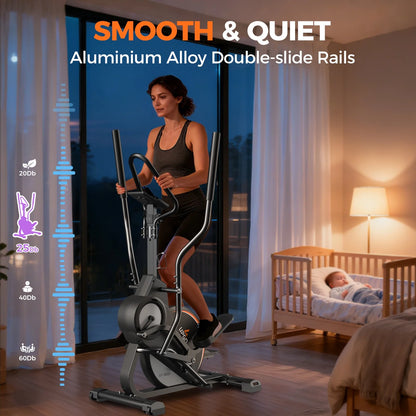 Pro Cardio Climber Stepping Elliptical Machine, 3 in 1 Elliptical, Total Body Fitness Cross Trainer with Hyper-Quiet Magnetic Drive System