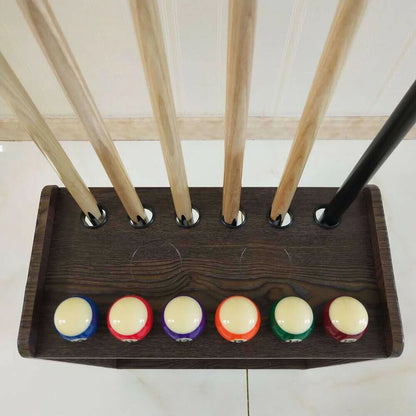 12 Pool Cue-Billiards Accessories Wood Rack Cue Organizer Stand Sticks Holder Pool Cue Rack Stick Holder for 12 Cues Holders Billiard Table Accessories Cue Ball Stick Holder Floor Stand