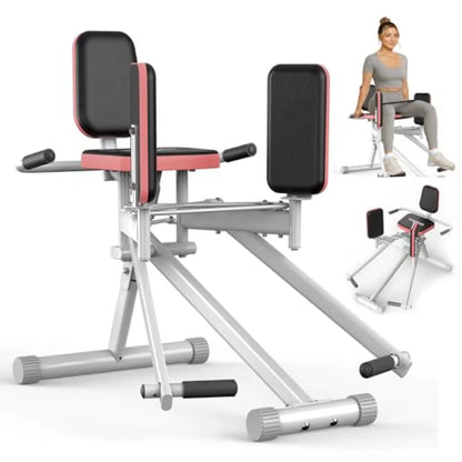 Hip Abductor Machine for Home Gym with Booty Resistance Band Compact Glute Machine and Leg Exercise Equipment with 2Level Adjus