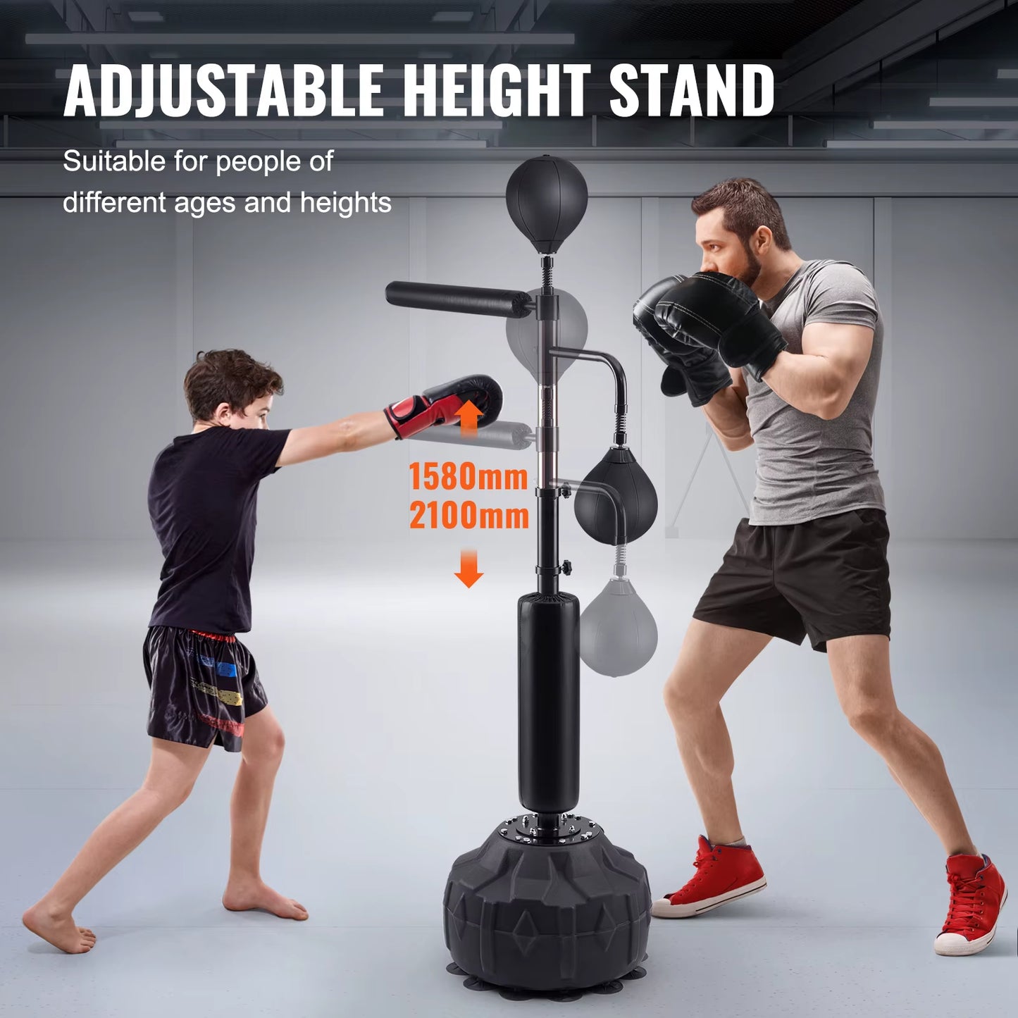 Succebuy Boxing Speed Trainer Punching Bag with Stand Reflex Boxing Bag for Teen&Adults Height Adjustable Free Standing Bag Set