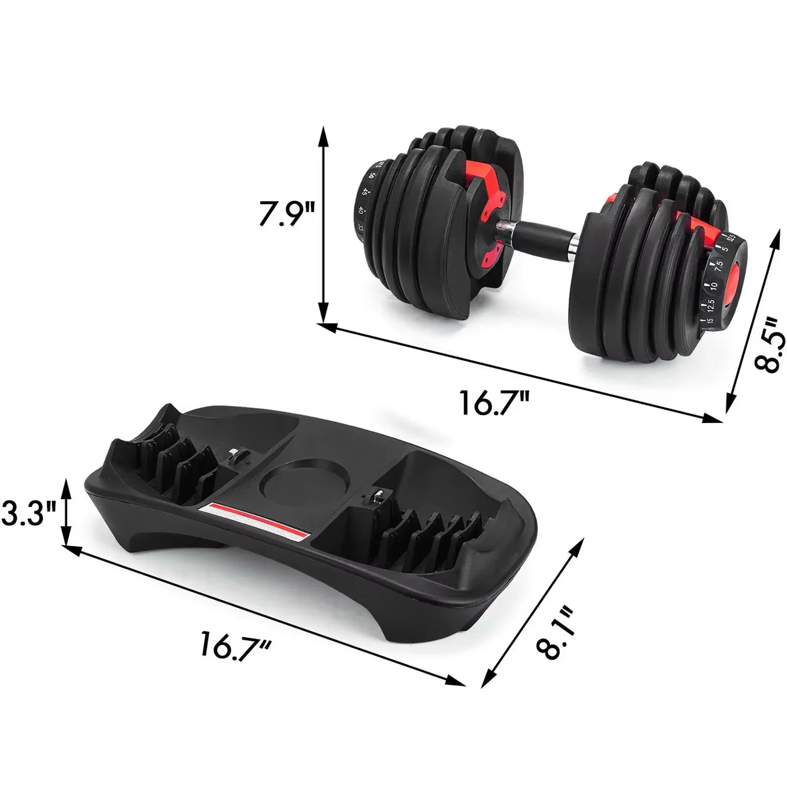 VEVOR 24Kg Dumbbells Adjustable 2.5-24KG Fitness Workouts Dumbbells Set Sports Fitness Equipment for Exercise Health