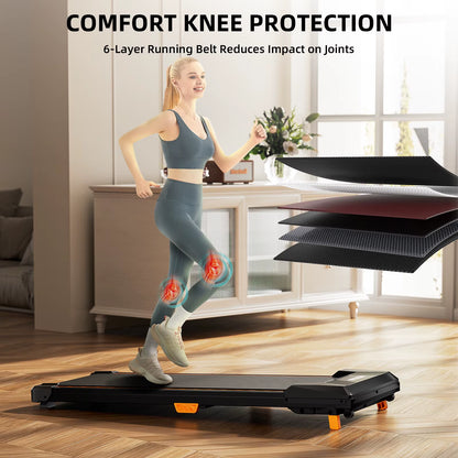 Under Desk Treadmill, Incline Walking Pad Treadmill 330Lbs Capacity, 2.5HP Portable Treadmills for Home, Compact Treadmill Mini
