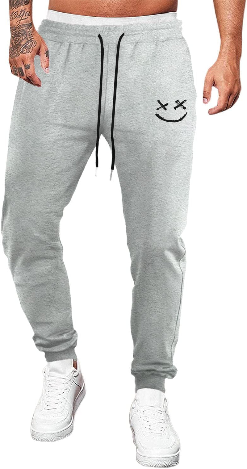 Mens Sweatpants Causal Fit Tapered Track Pants with Pockets Athletic Joggers for Men Workout, Running, Gym Grey US 40(2XL)