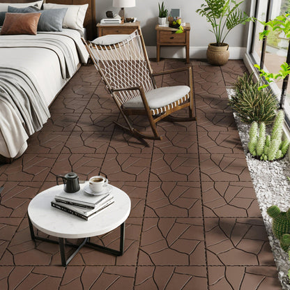 DIY Friendly, Easy to Clean Interlocking Deck Tiles, 11.8X11.8Inch Patio Flooring 44 Pieces Per