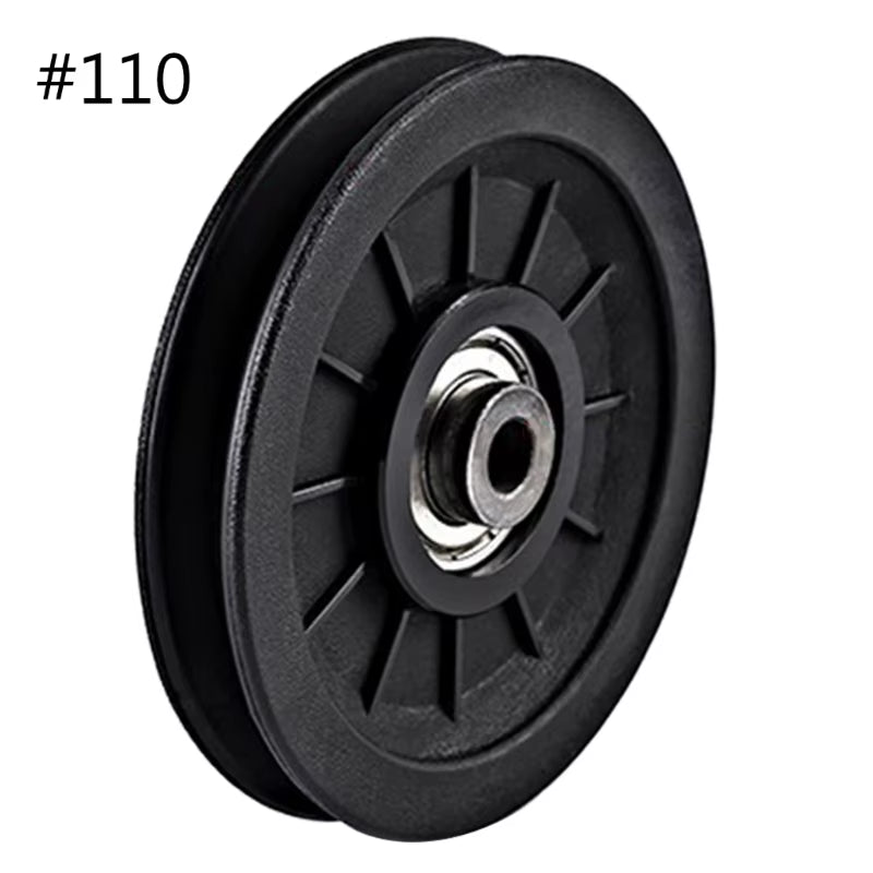 Nylon Bearing Pulley Wheel round Black Wheel Cable Gym Fitness Equipment Part Exercise Machine Part and Pulley Accessory