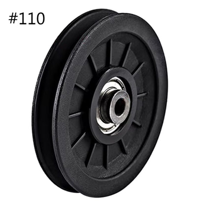 Nylon Bearing Pulley Wheel round Black Wheel Cable Gym Fitness Equipment Part Exercise Machine Part and Pulley Accessory
