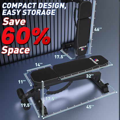 RAB-2000 Adjustable Weight Bench with Leg Attachment