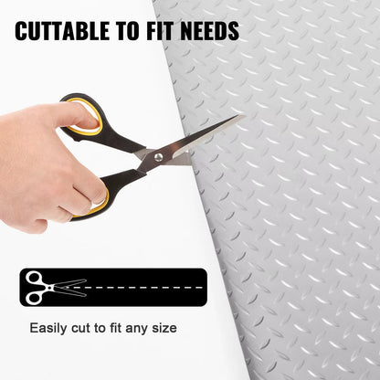 Succebuy Garage Floor Mat 1.66Mm Thick Anti-Slip Silver Garage Mat PVC Vinyl Garage Floor Mat Is Suitable for underneath the Car