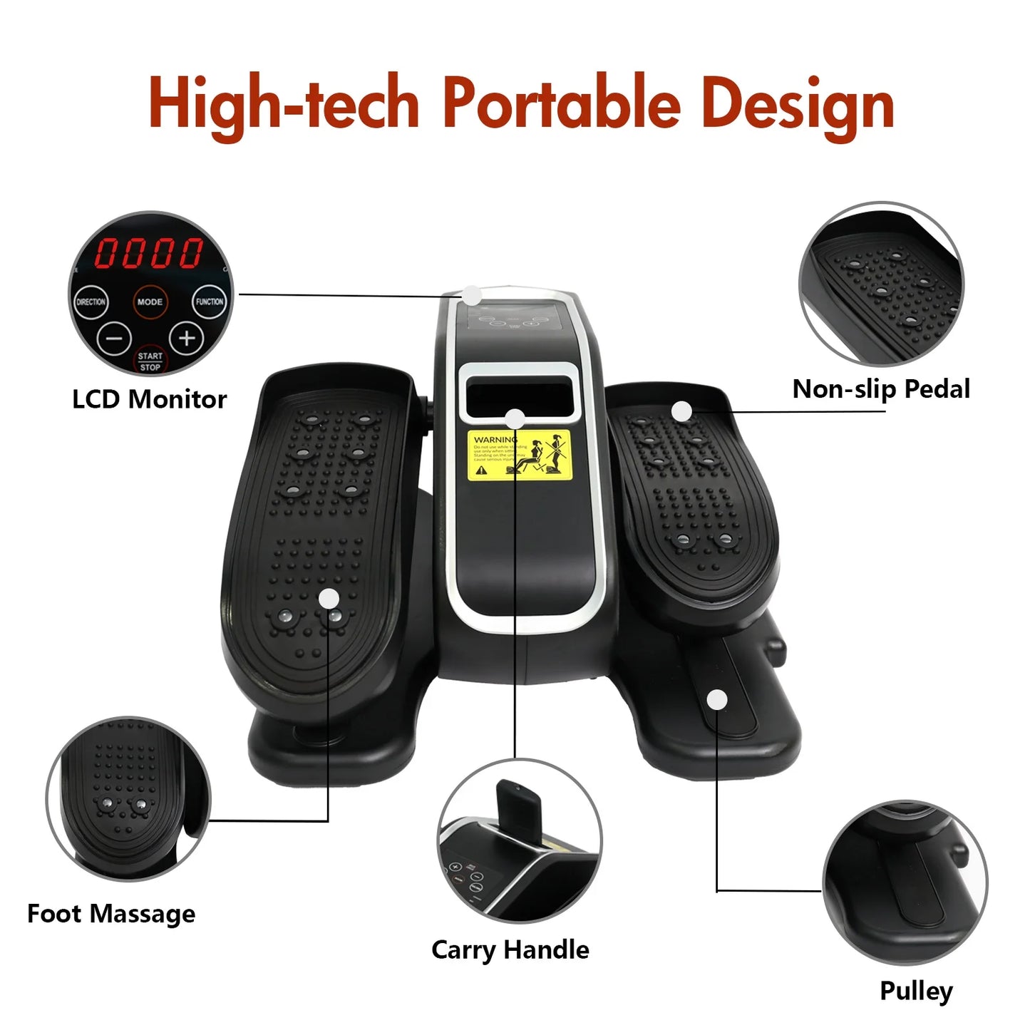 under Desk Elliptical, Portable Seated Elliptical with Remote Control, 12 Adjustable Speeds Ellipse Leg Excerciser, Dual Modes Elliptical Machine for Seniors