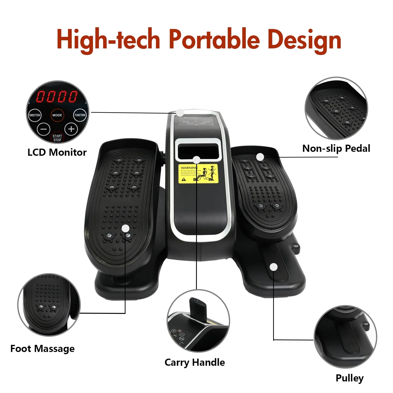 under Desk Elliptical, Portable Seated Elliptical with Remote Control, 12 Adjustable Speeds Ellipse Leg Excerciser, Dual Modes Elliptical Machine for Seniors