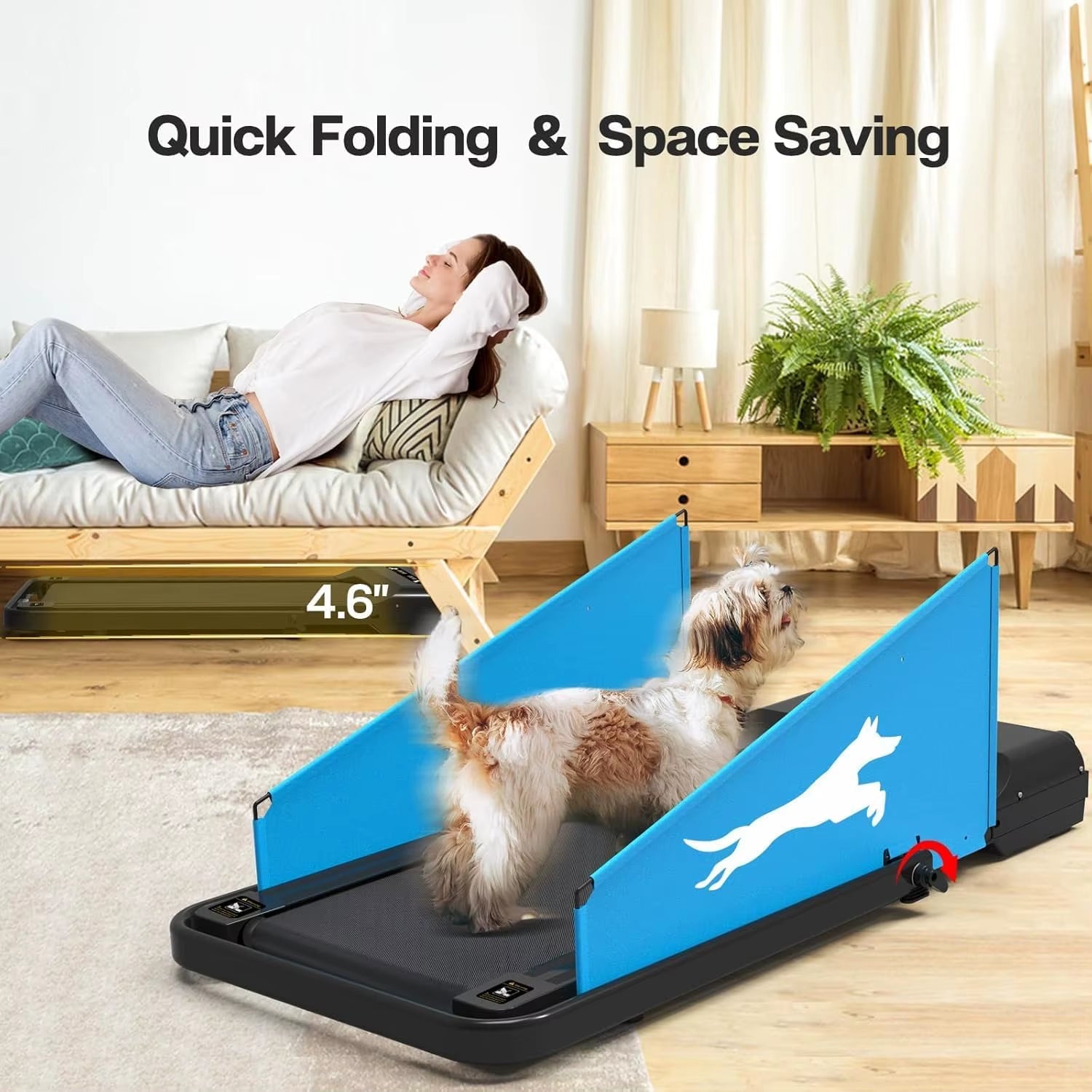 Dog Treadmill 220Lbs Dog Trotter Tred Treadmill for Small Dogs and Medium Dogs 2.5 Hp Folding Doggie Running Machine