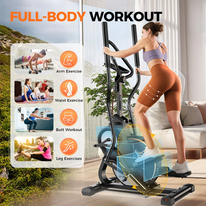 Pro Cardio Climber Stepping Elliptical Machine, 3 in 1 Elliptical, Total Body Fitness Cross Trainer with Hyper-Quiet Magnetic Drive System