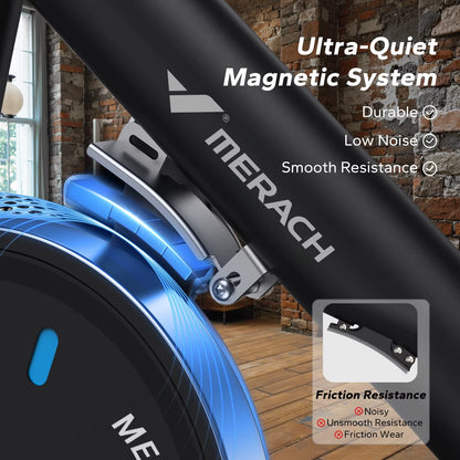 Exercise Bike Brake Pad/Magnetic Stationary Bike with Exclusive App Low Noise Indoor Cycling Bike with Fitness Courses B2