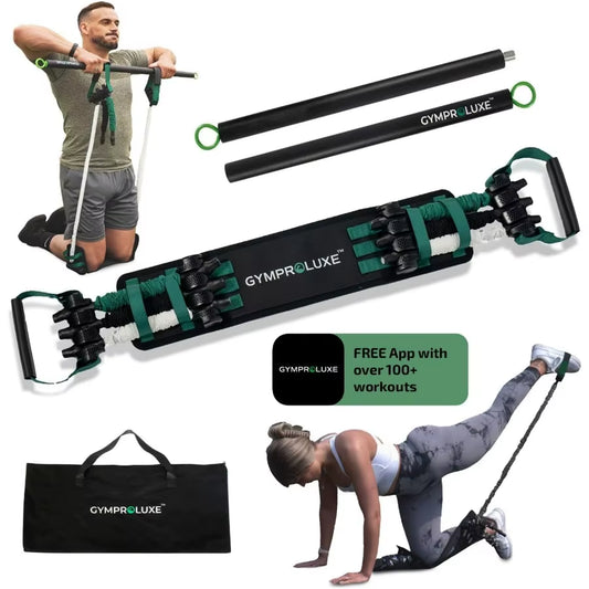 Portable Gym - Resistance Exercise Band Set - 200LBS Resistance Bands for Men & Women - Multi Gym Fitness Equipment & Pilates Ba